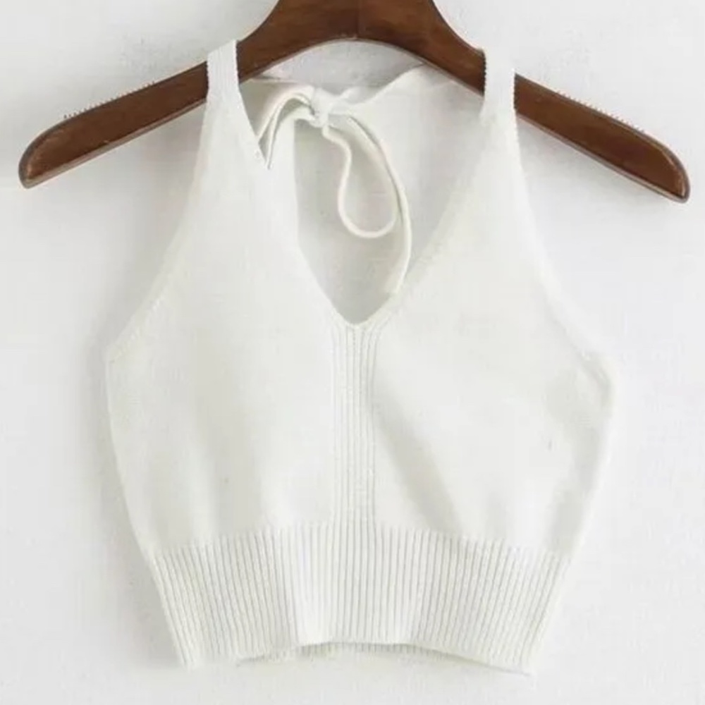 White halter top